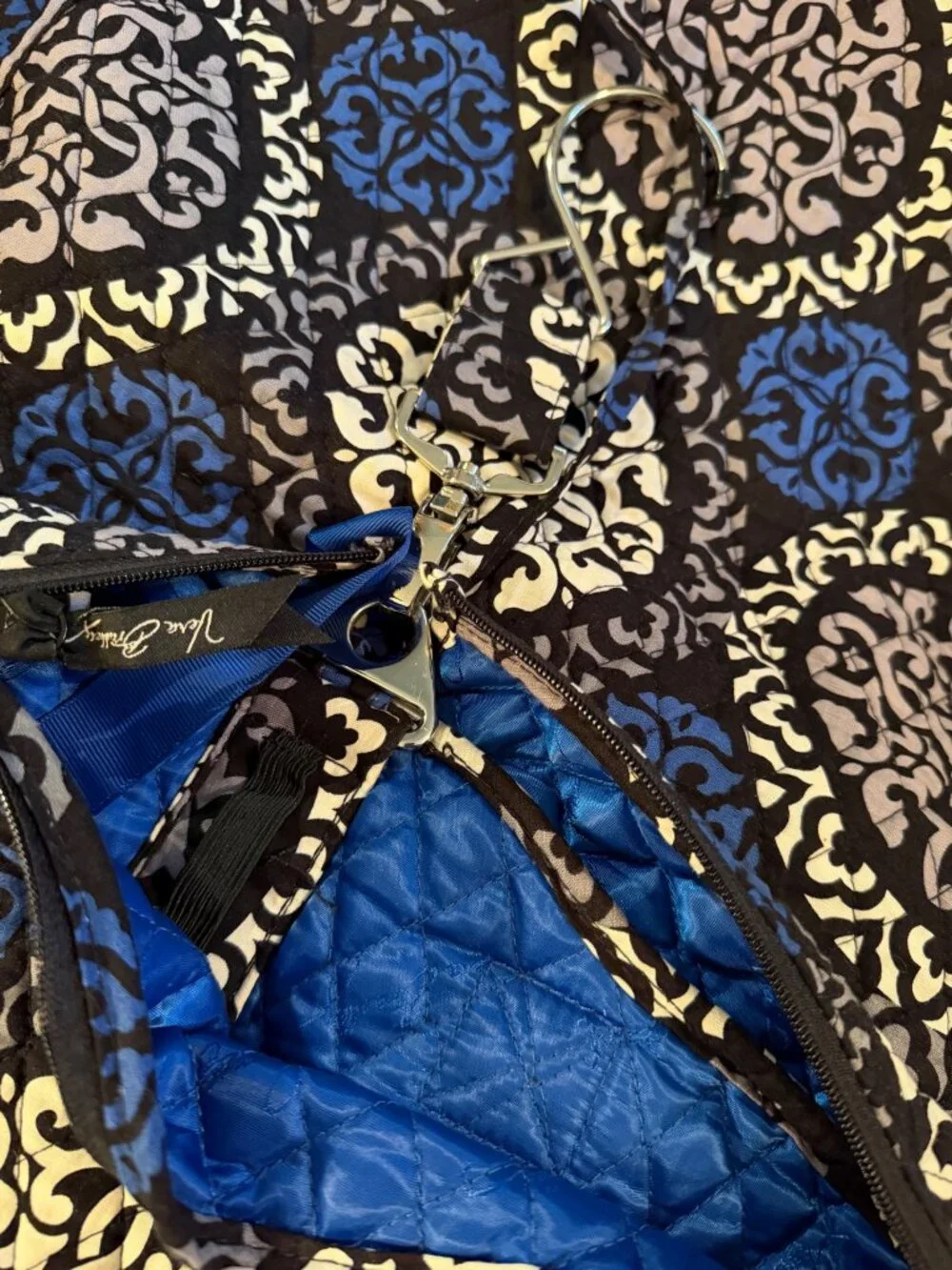 Vera Bradley Quilted Garment Bag Blue Paisley